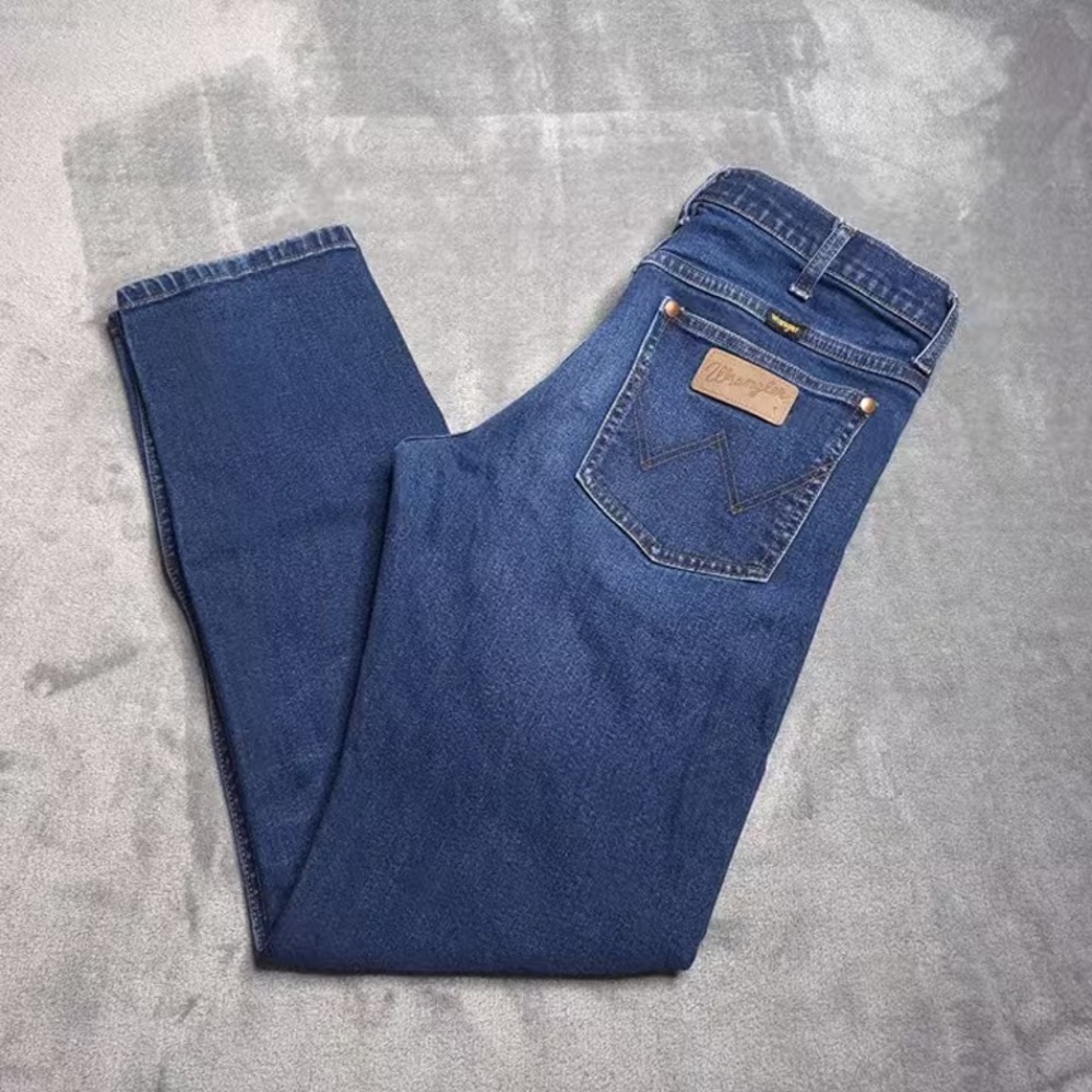 Wrangler Mens Straight Leg 11MWZ Slim Fit Jeans 31x29 Dark Wash Altered